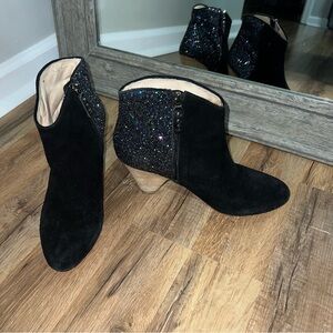 Matt Bernson Black Sparkle Ankle Booties